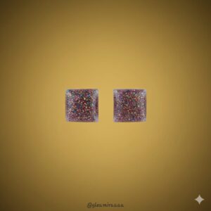 coral glow stud earrings