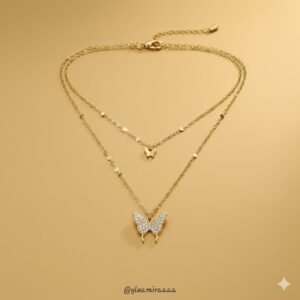 enchanted butterfly layered necklace
