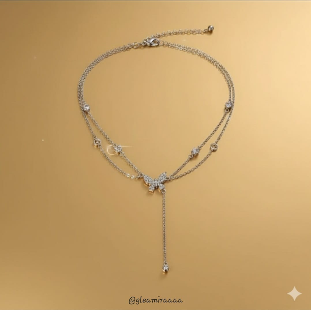 enchanted butterfly layered necklace enchanted butterfly layered necklace