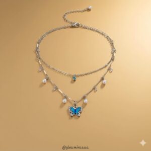 enchanted butterfly layered necklace