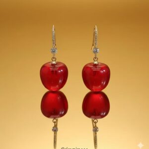 dazzling cherry drop earrings