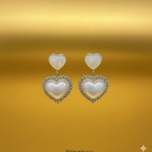 luminous heart cascade earrings
