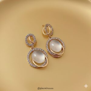 dazzling oval drop earrings".