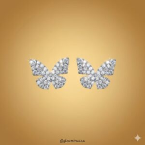 blue enamel dripping bow earrings