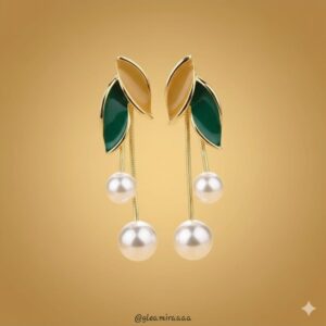 blue enamel dripping bow earrings