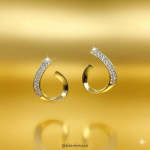 blue enamel dripping bow earrings