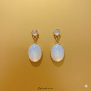 blue enamel dripping bow earrings