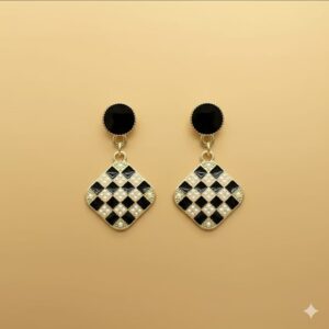 emerald green crystal square stud earrings: