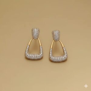 emerald green crystal square stud earrings: