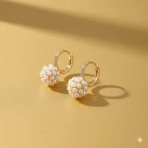 pearl cluster hoops