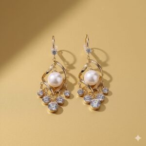 golden shimmer drop earrings