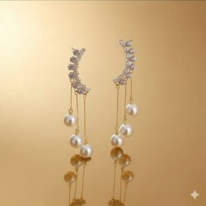 golden shimmer drop earrings