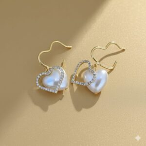 golden shimmer drop earrings