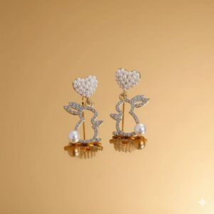 luminous heart stud earrings