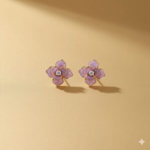 luminous heart stud earrings