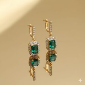 luminous heart stud earrings