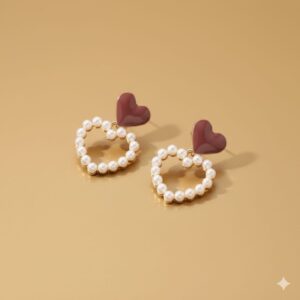 luminous heart stud earrings