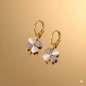 luminous heart stud earrings