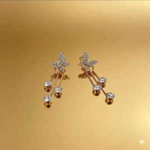 luminous heart stud earrings