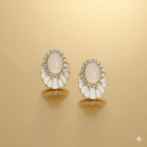 luminous heart stud earrings