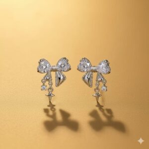 luminous heart stud earrings