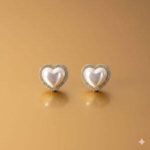luminous heart stud earrings