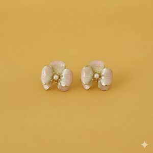 enamel blossom studs (pink)