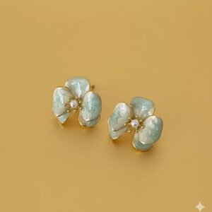 enamel blossom studs (pink)
