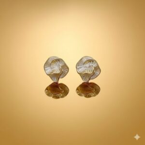 seashell heart drop earrings (light pink)