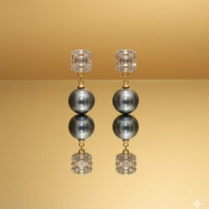 seashell heart drop earrings (light pink)