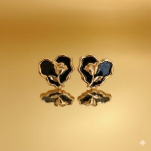 seashell heart drop earrings (light pink)