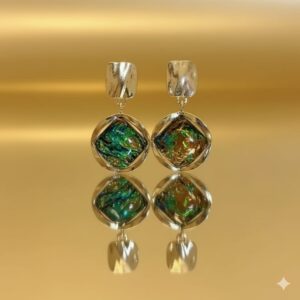 seashell heart drop earrings (light pink)