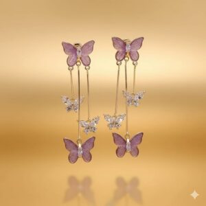 cascading butterfly drop earrings