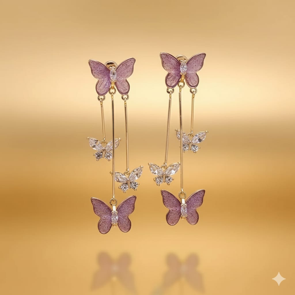 cascading butterfly drop earrings cascading butterfly drop earrings