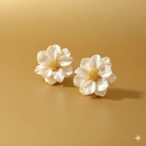 crystal butterfly & pink bead drop earrings