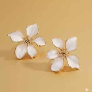 crystal butterfly & pink bead drop earrings