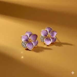 crystal butterfly & pink bead drop earrings