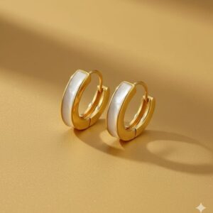 red enamel gold hoop earrings