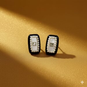 red enamel gold hoop earrings