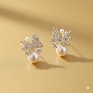 mermaid tail pearl drop earrings