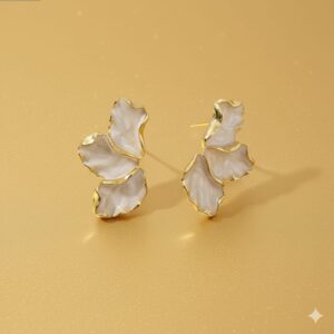 elegant petal drop earrings.