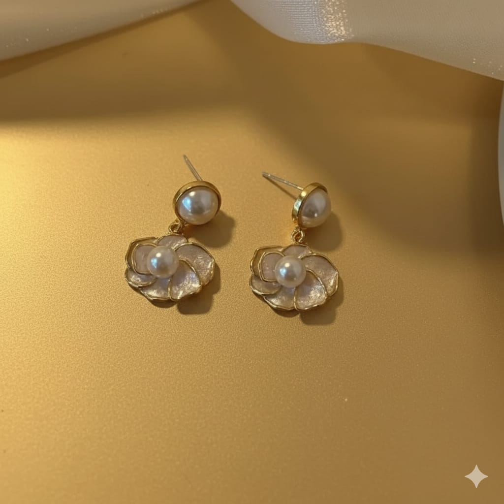 elegant petal drop earrings. elegant petal drop earrings.