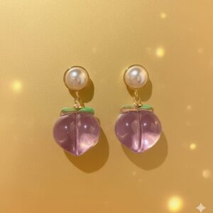 gold edged blue enamel heart stud earrings