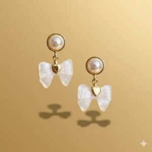 blue enamel flower stud earrings