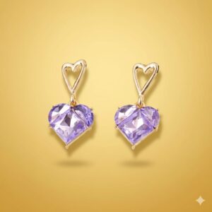 blue enamel flower stud earrings