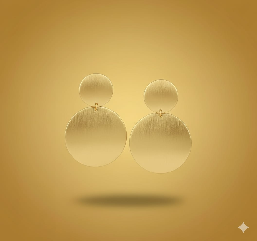 brushed gold disc drop earrings brushed gold disc drop earrings
