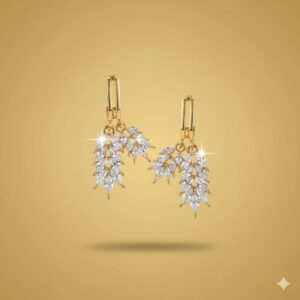 brushed gold disc drop earrings