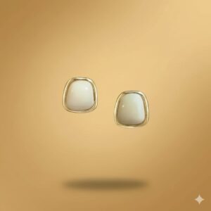 brushed gold disc drop earrings