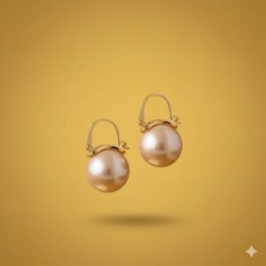 brushed gold disc drop earrings