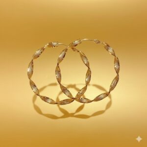 brushed gold disc drop earrings